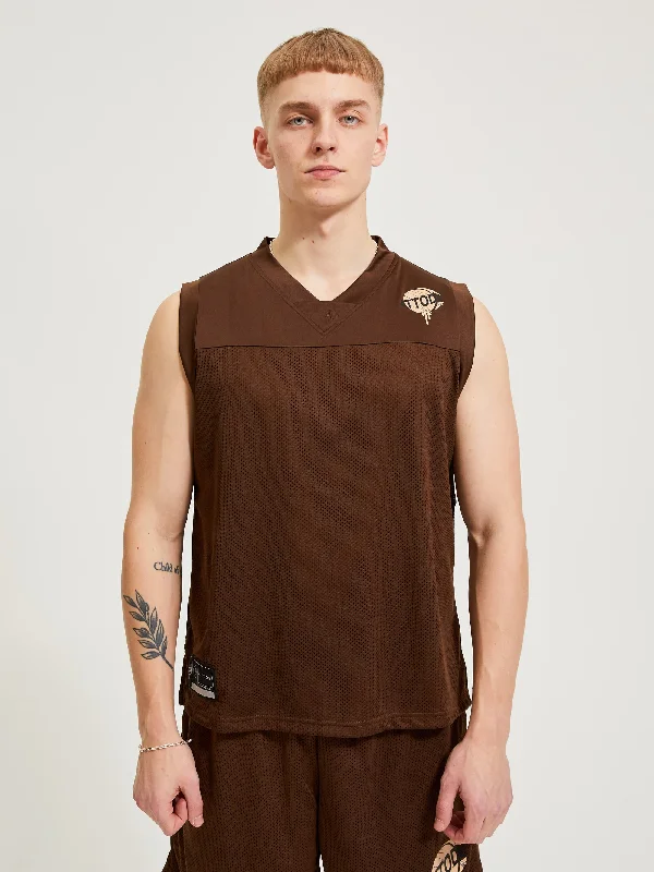 CASUAL SPORTS TANK TOP BROWN