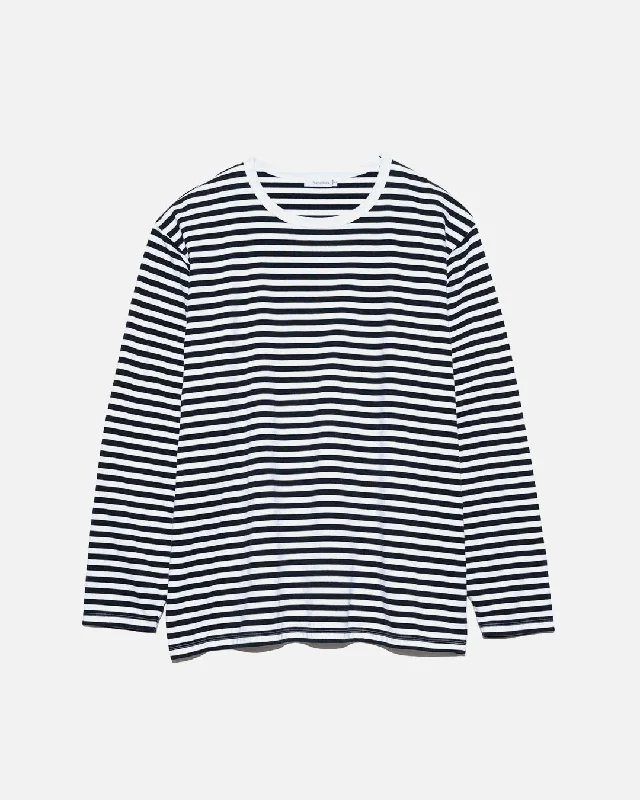 COOLMAX St. Jersey L/S Tee - Navy & White