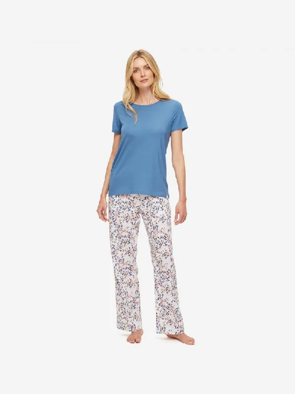 DEREK ROSE Lara Micro Modal Stretch Women's T-Shirt - BLUE