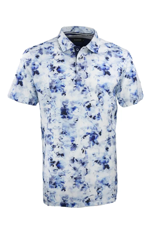 Bugatchi Watercolor Print Polo