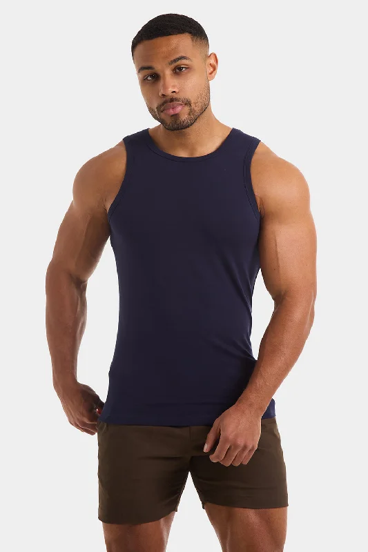 Muscle Fit Vest in True Navy