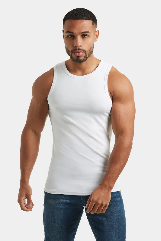 Muscle Fit Vest in White