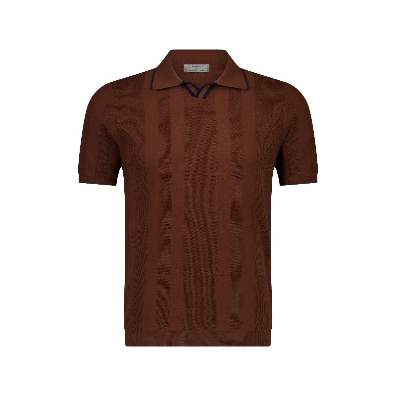 MCKINNON x FERRANTE Short Sleeve Polo BROWN