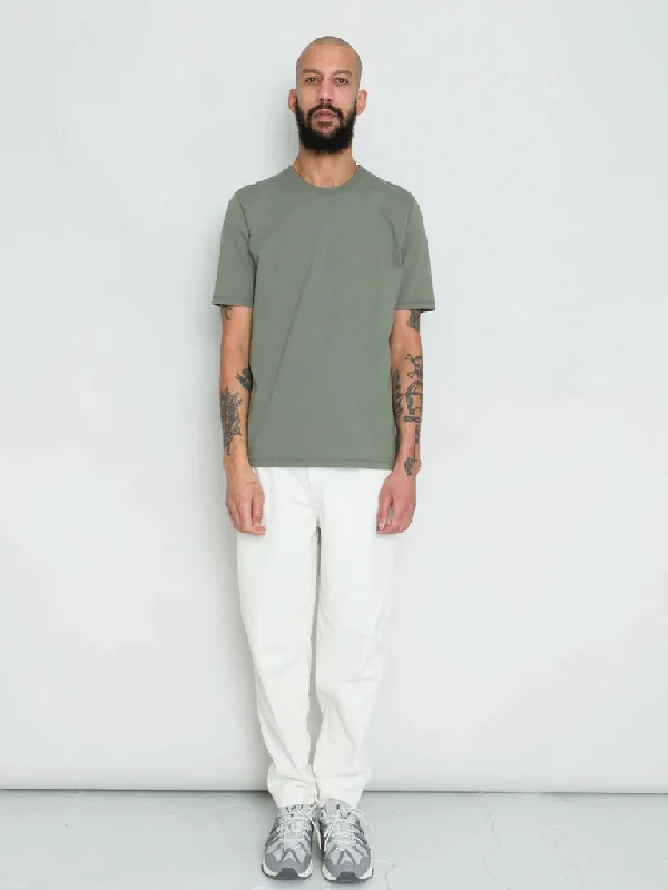 Folk Contrast Sleeve Tee in Dark Sage