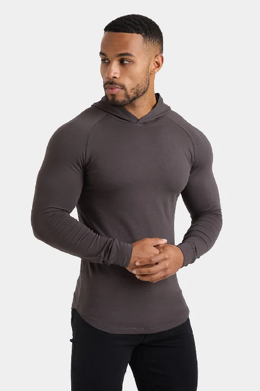 Hooded Top in Dark Charcoal