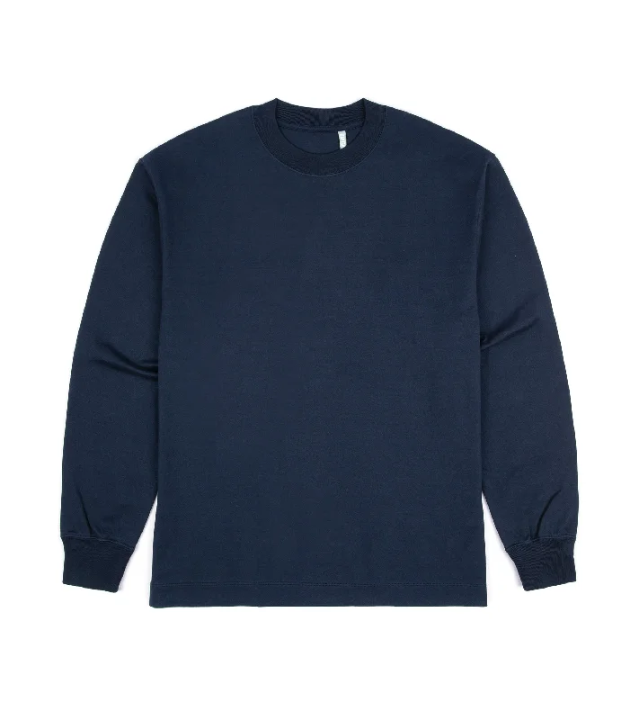 Kaptain Sunshine Suvin Supima Cotton Long Sleeve T-Shirt: Navy