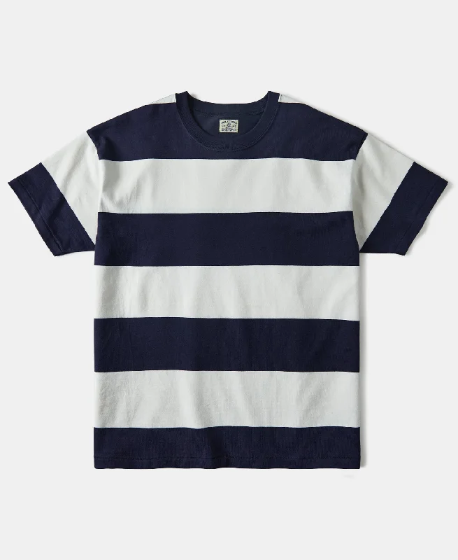 Lot 104 Heavyweight Wide Border T-Shirt - Navy/White