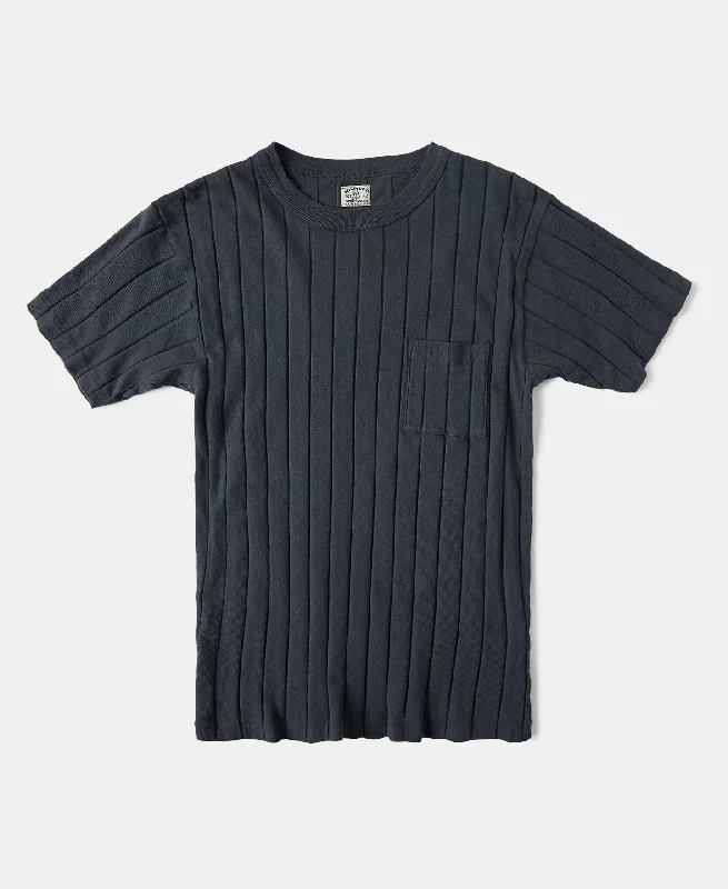 Lot 105 Drop Needle Ribbed Pocket T-Shirt - Dark Gray