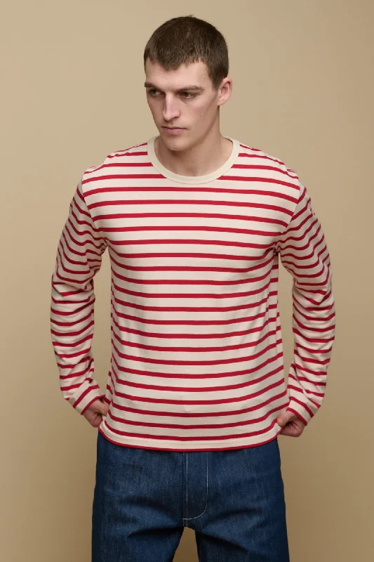 Men's Breton  - Ecru/Flame Red