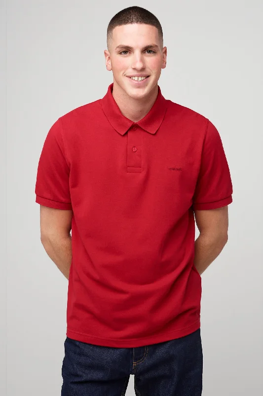 Men's Short Sleeve Polo Shirt - Crimson