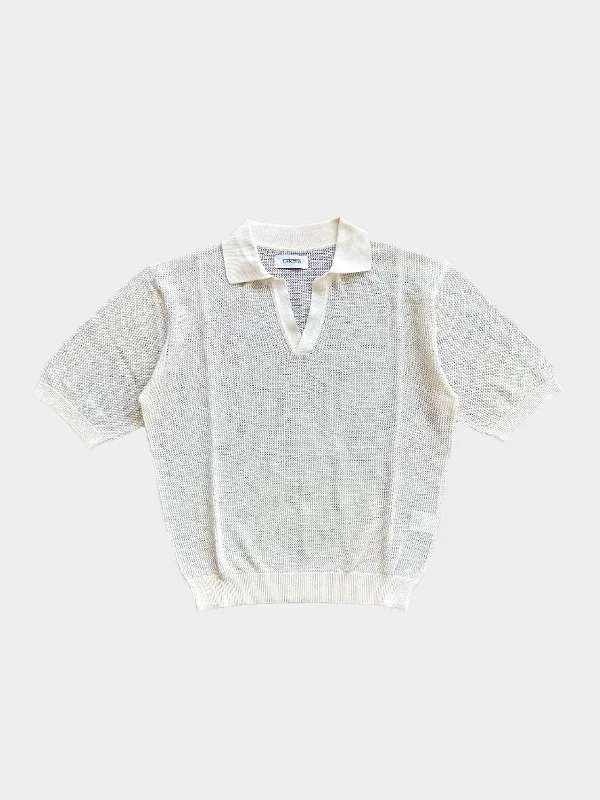 Mesh Polo Shirt White