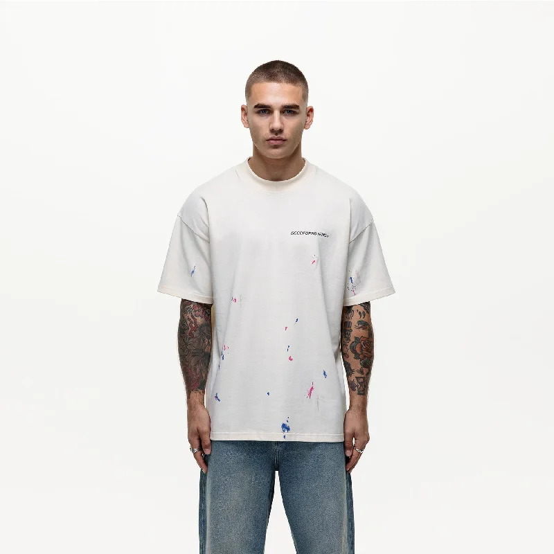 Abstract Paint Cream T-shirt (Final Sale)