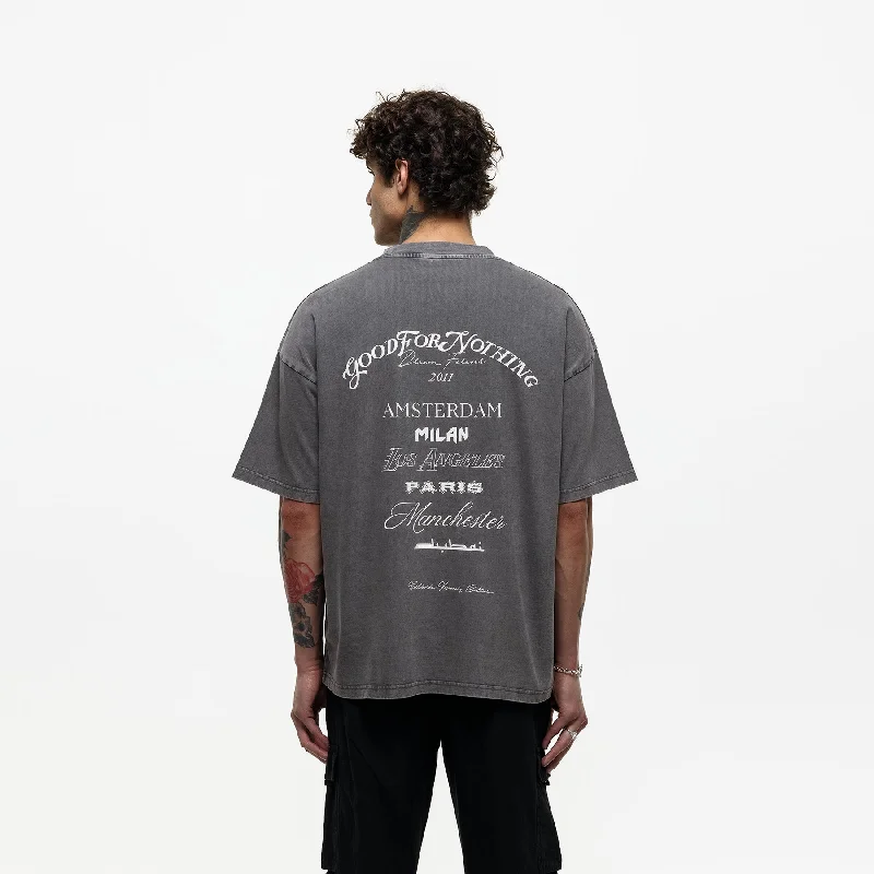 Oversized Destination Washed Grey T-shirt (Final Sale)