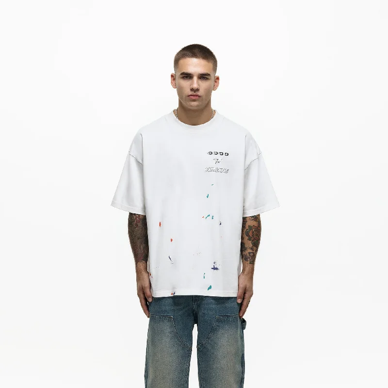 Oversized Nevada Paint White T-shirt (Final Sale)