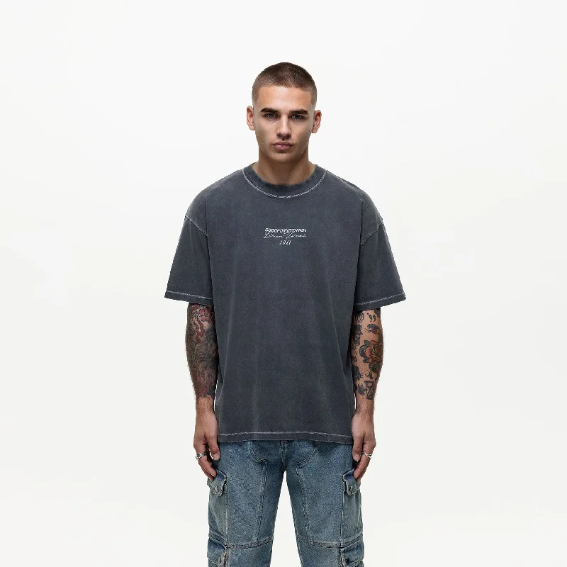 Overlock Washed Grey T-shirt (Final Sale)