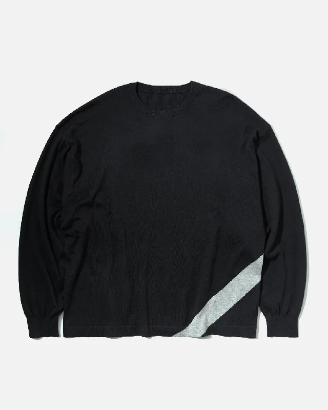 Stroke Knit L/S Tee - Black