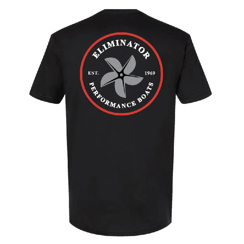 Eliminator Boats Men's Red Prop T-Shirt- Black