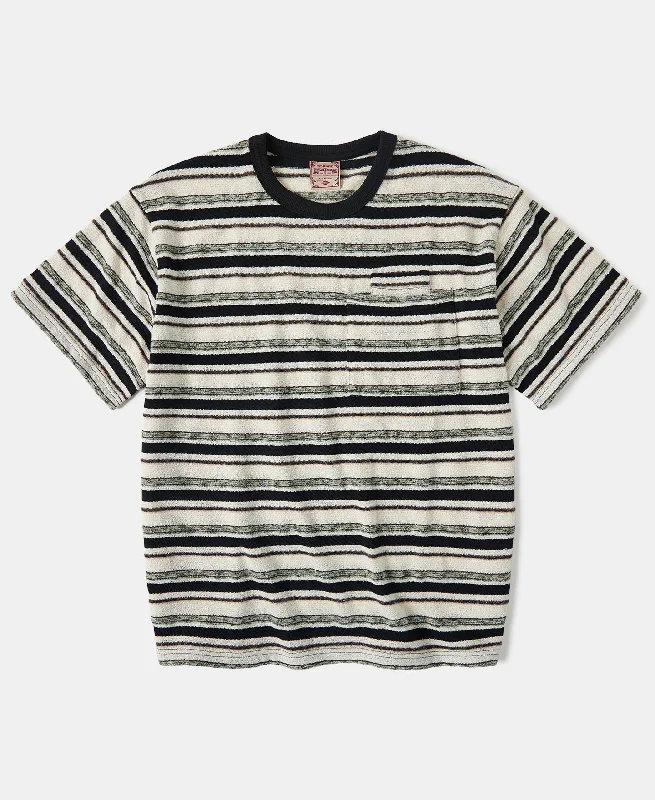 Striped Terry Comfort Dual-Pocket T-Shirt